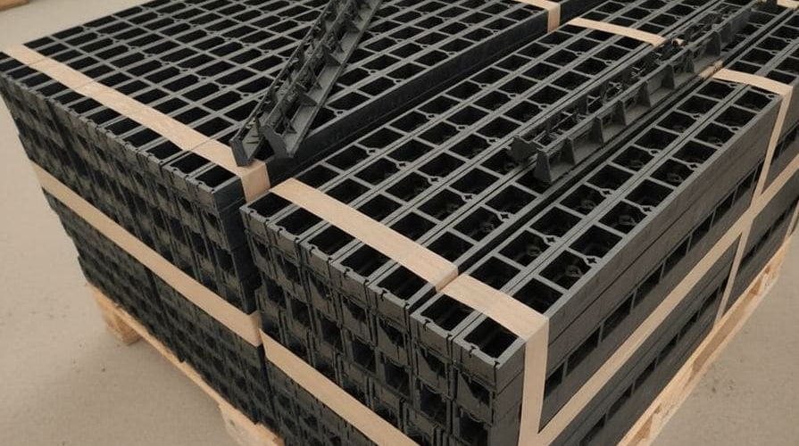 Obrubníky na palete v sklade